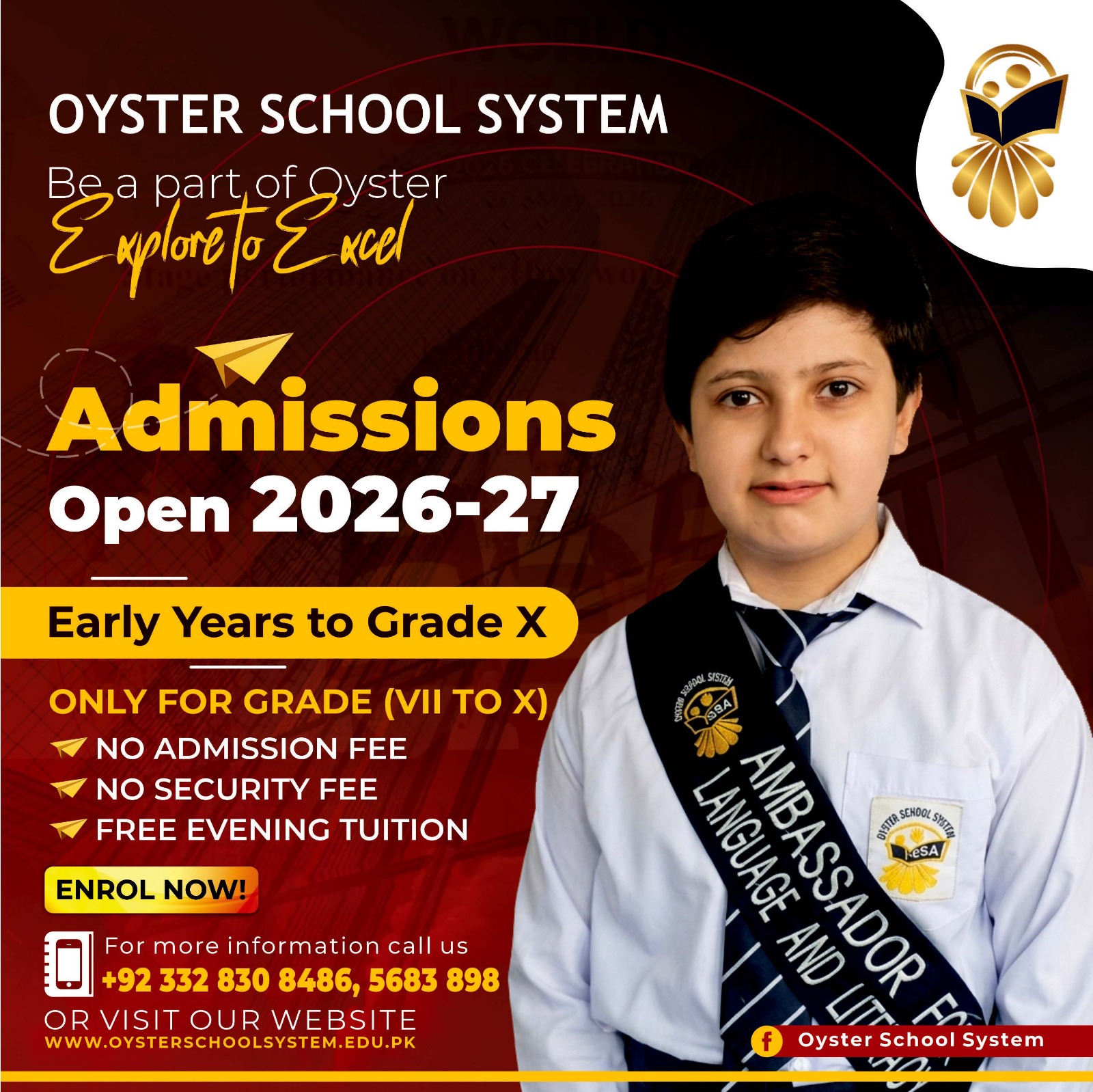 Admissions Open 2026-27 — Oyster School System